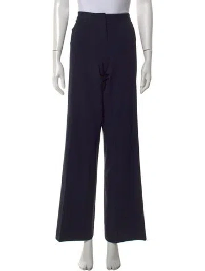 Pre-owned Derek Lam Virgin Wool Wide Leg Pants In Blue