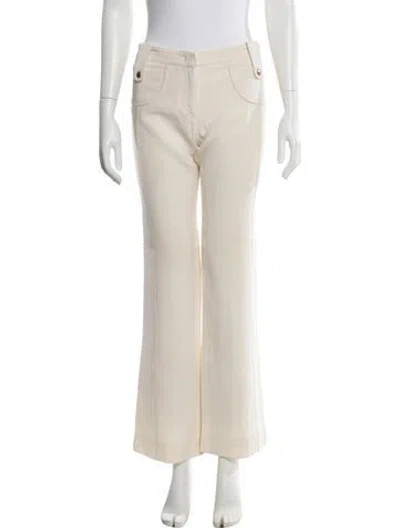Pre-owned Derek Lam Virgin Wool Wide Leg Pants In White