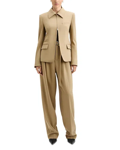 Derek Lam Vivian Stretch Zip Front Blazer In Trench