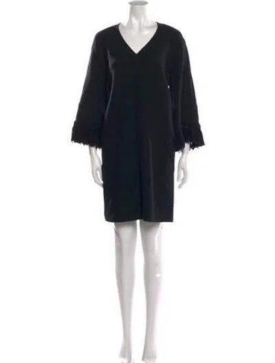 Pre-owned Derek Lam V-neck Knee-length Dress In Black