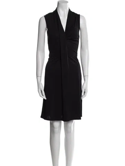 Pre-owned Derek Lam V-neck Knee-length Dress In Black