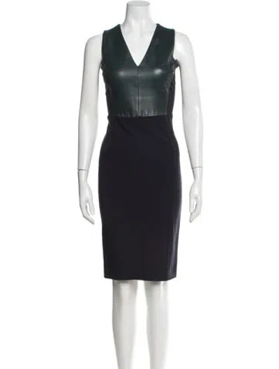 Pre-owned Derek Lam V-neck Knee-length Dress In Black