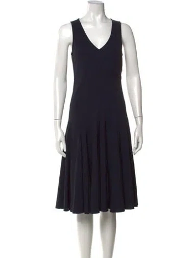 Pre-owned Derek Lam V-neck Knee-length Dress In Black