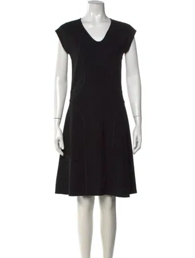 Pre-owned Derek Lam V-neck Knee-length Dress In Black