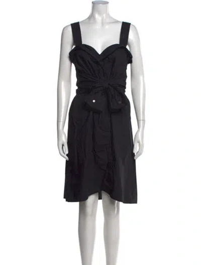 Pre-owned Derek Lam V-neck Knee-length Dress In Black