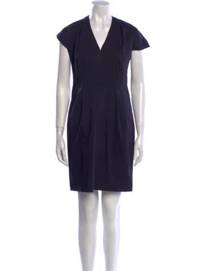 Pre-owned Derek Lam V-neck Knee-length Dress In Blue