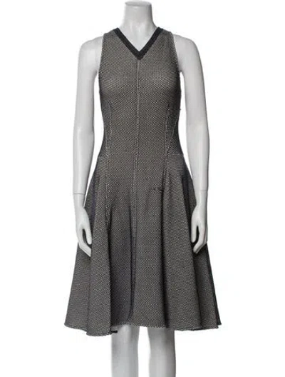 Pre-owned Derek Lam V-neck Knee-length Dress In Blue