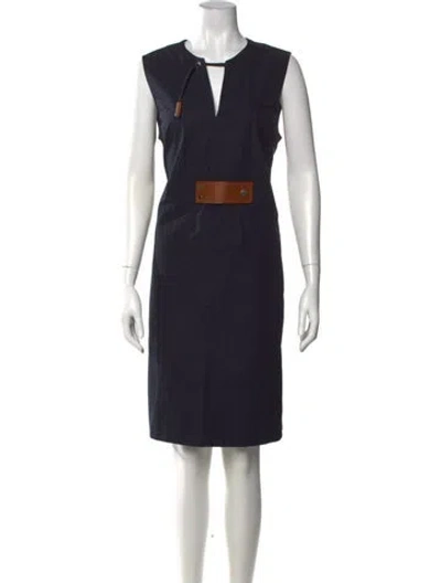 Pre-owned Derek Lam V-neck Knee-length Dress In Blue
