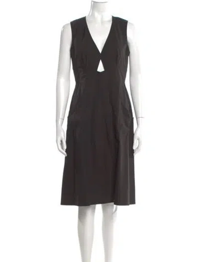 Pre-owned Derek Lam V-neck Knee-length Dress In Gray
