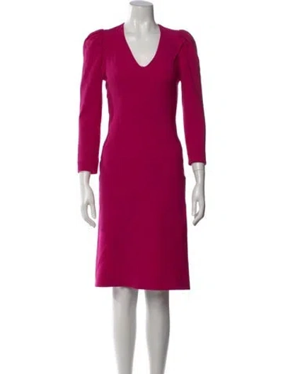 Pre-owned Derek Lam V-neck Knee-length Dress In Pink