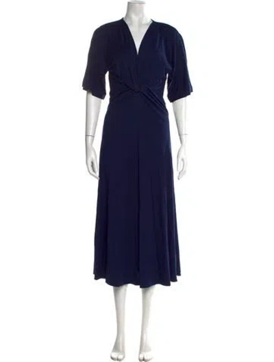 Pre-owned Derek Lam V-neck Long Dress In Blue