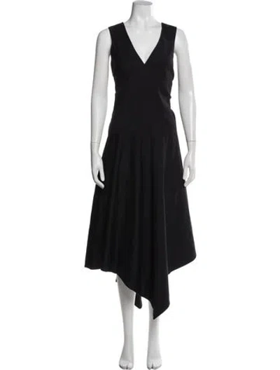 Pre-owned Derek Lam V-neck Midi Length Dress In Blue