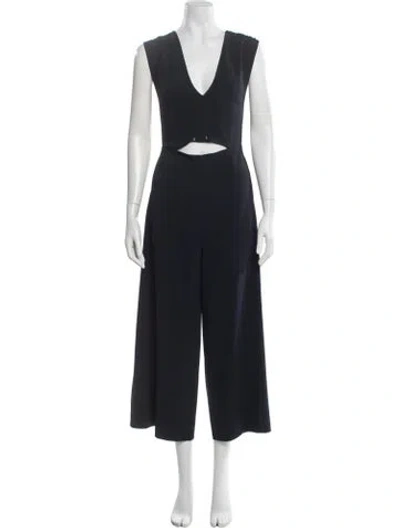 Pre-owned Derek Lam V-neck Midi Length Dress In Blue