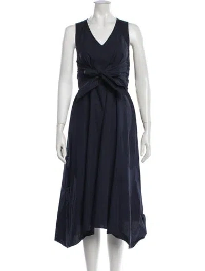 Pre-owned Derek Lam V-neck Midi Length Dress In Blue