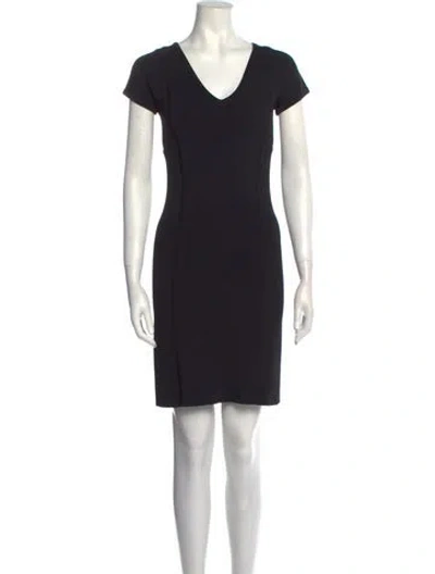 Pre-owned Derek Lam V-neck Mini Dress In Black