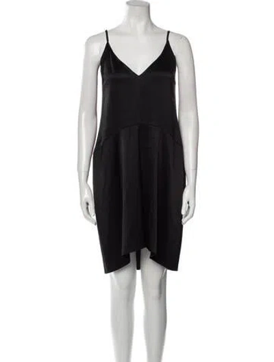 Pre-owned Derek Lam V-neck Mini Dress In Black
