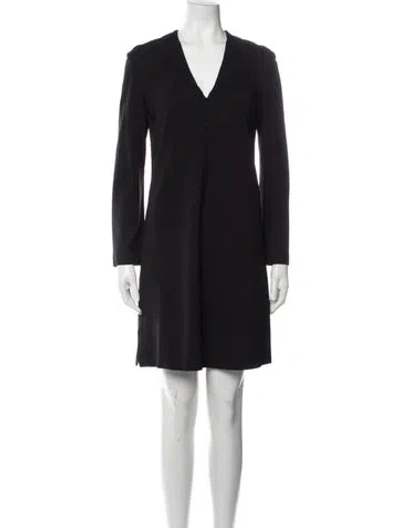 Pre-owned Derek Lam V-neck Mini Dress In Black