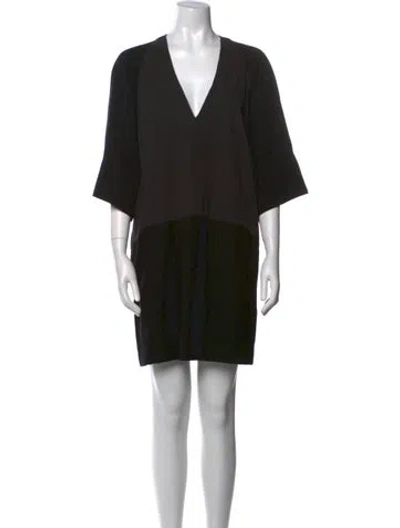 Pre-owned Derek Lam V-neck Mini Dress In Black