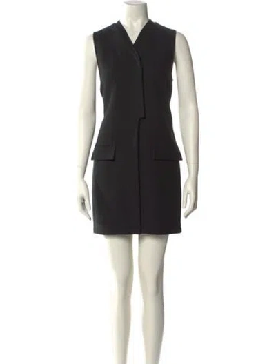 Pre-owned Derek Lam V-neck Mini Dress In Black