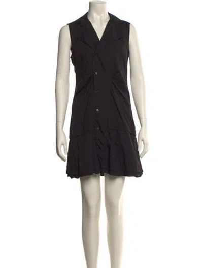 Pre-owned Derek Lam V-neck Mini Dress In Black