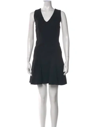 Pre-owned Derek Lam V-neck Mini Dress In Black