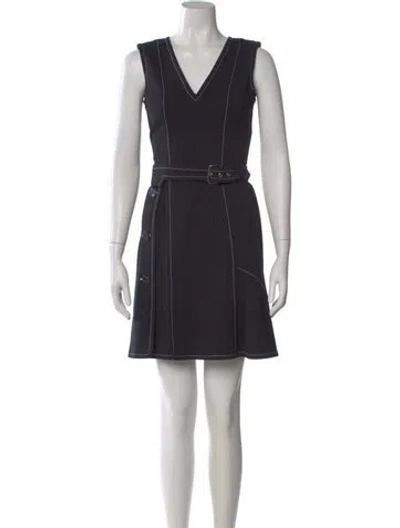 Pre-owned Derek Lam V-neck Mini Dress In Black