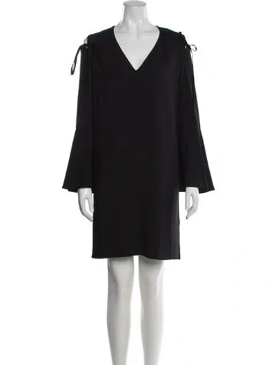 Pre-owned Derek Lam V-neck Mini Dress In Black
