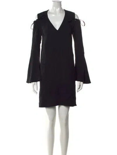 Pre-owned Derek Lam V-neck Mini Dress In Black