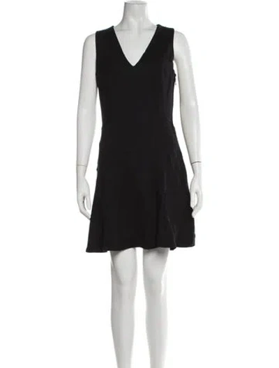 Pre-owned Derek Lam V-neck Mini Dress In Black