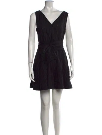 Pre-owned Derek Lam V-neck Mini Dress In Black