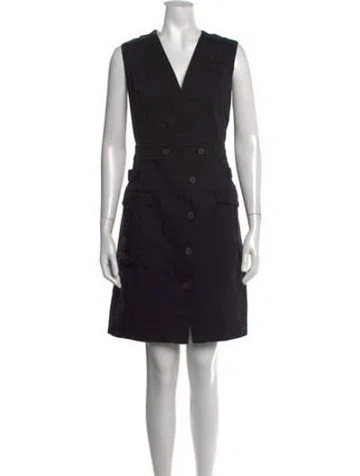 Pre-owned Derek Lam V-neck Mini Dress In Black