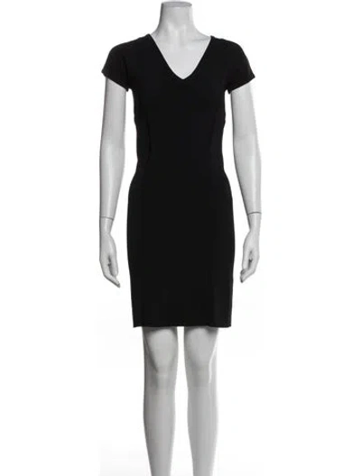 Pre-owned Derek Lam V-neck Mini Dress In Black