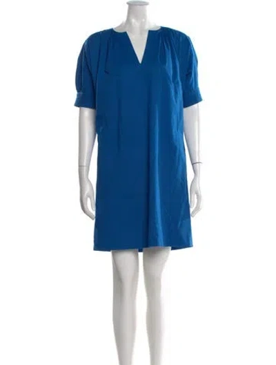 Pre-owned Derek Lam V-neck Mini Dress In Blue