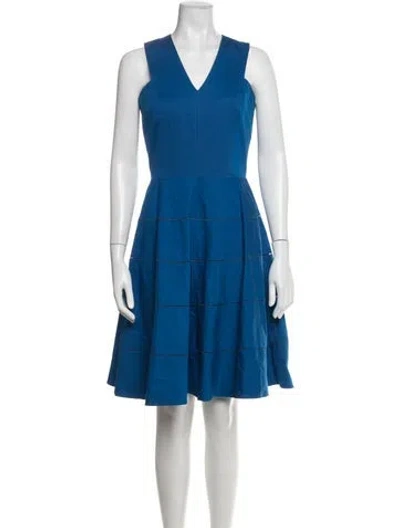 Pre-owned Derek Lam V-neck Mini Dress In Blue