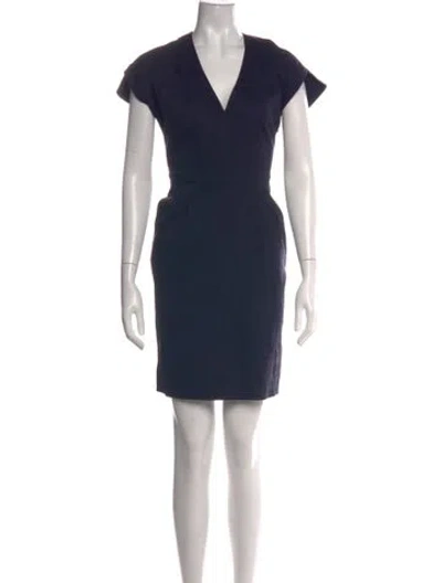 Pre-owned Derek Lam V-neck Mini Dress In Blue