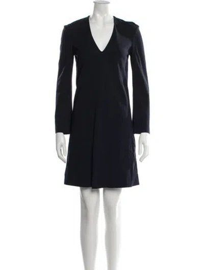 Pre-owned Derek Lam V-neck Mini Dress In Blue