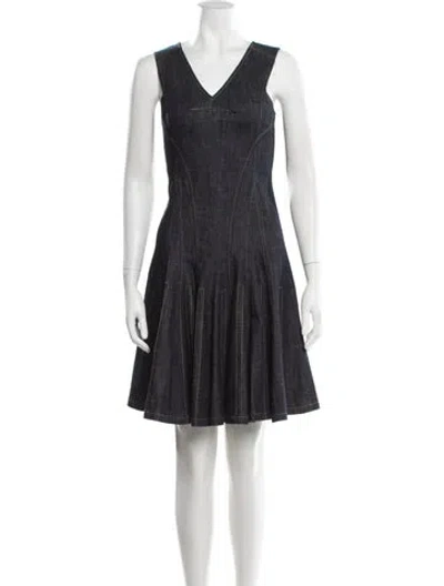 Pre-owned Derek Lam V-neck Mini Dress In Blue