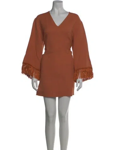 Pre-owned Derek Lam V-neck Mini Dress In Brown