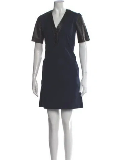 Pre-owned Derek Lam V-neck Mini Dress In Gray