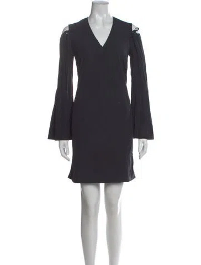 Pre-owned Derek Lam V-neck Mini Dress In Gray