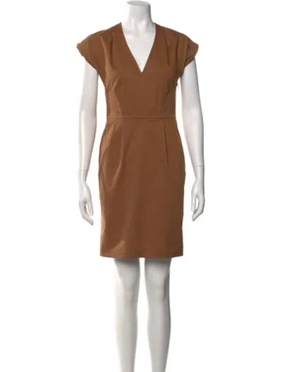 Pre-owned Derek Lam V-neck Mini Dress In Neutral