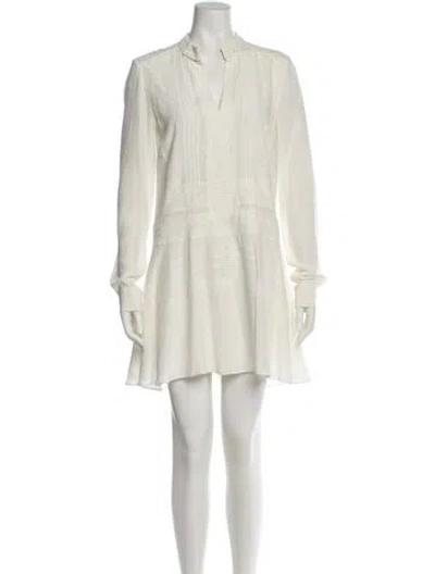 Pre-owned Derek Lam V-neck Mini Dress In Neutral