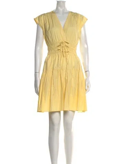 Pre-owned Derek Lam V-neck Mini Dress In Neutrals
