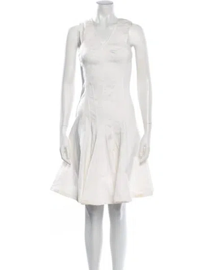 Pre-owned Derek Lam V-neck Mini Dress In Neutrals