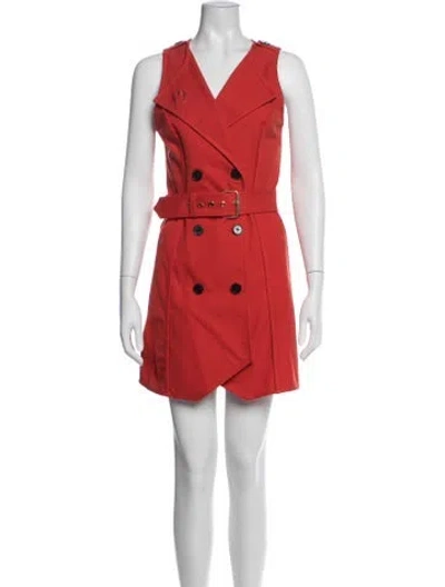 Pre-owned Derek Lam V-neck Mini Dress In Orange