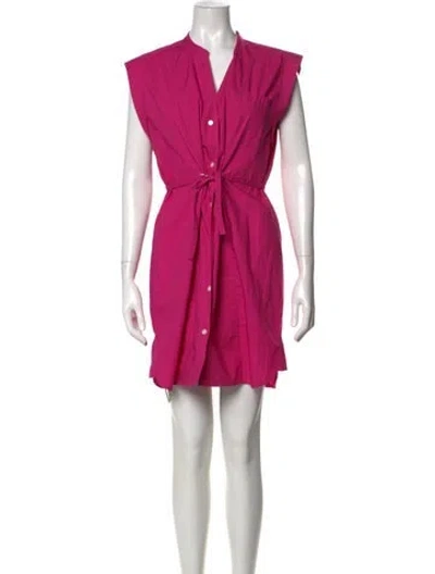 Pre-owned Derek Lam V-neck Mini Dress In Pink