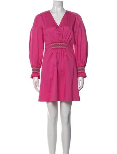 Pre-owned Derek Lam V-neck Mini Dress In Pink