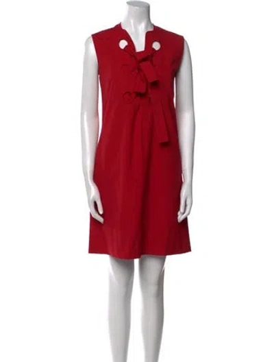 Pre-owned Derek Lam V-neck Mini Dress In Red