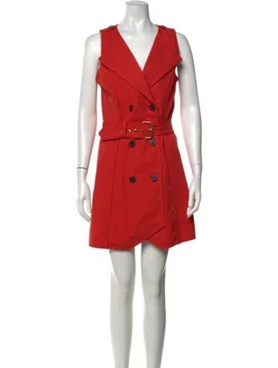 Pre-owned Derek Lam V-neck Mini Dress In Red