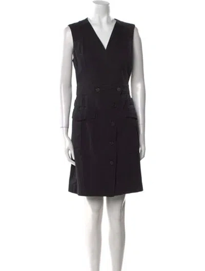 Pre-owned Derek Lam V-neck Mini Dress W/ Tags In Black